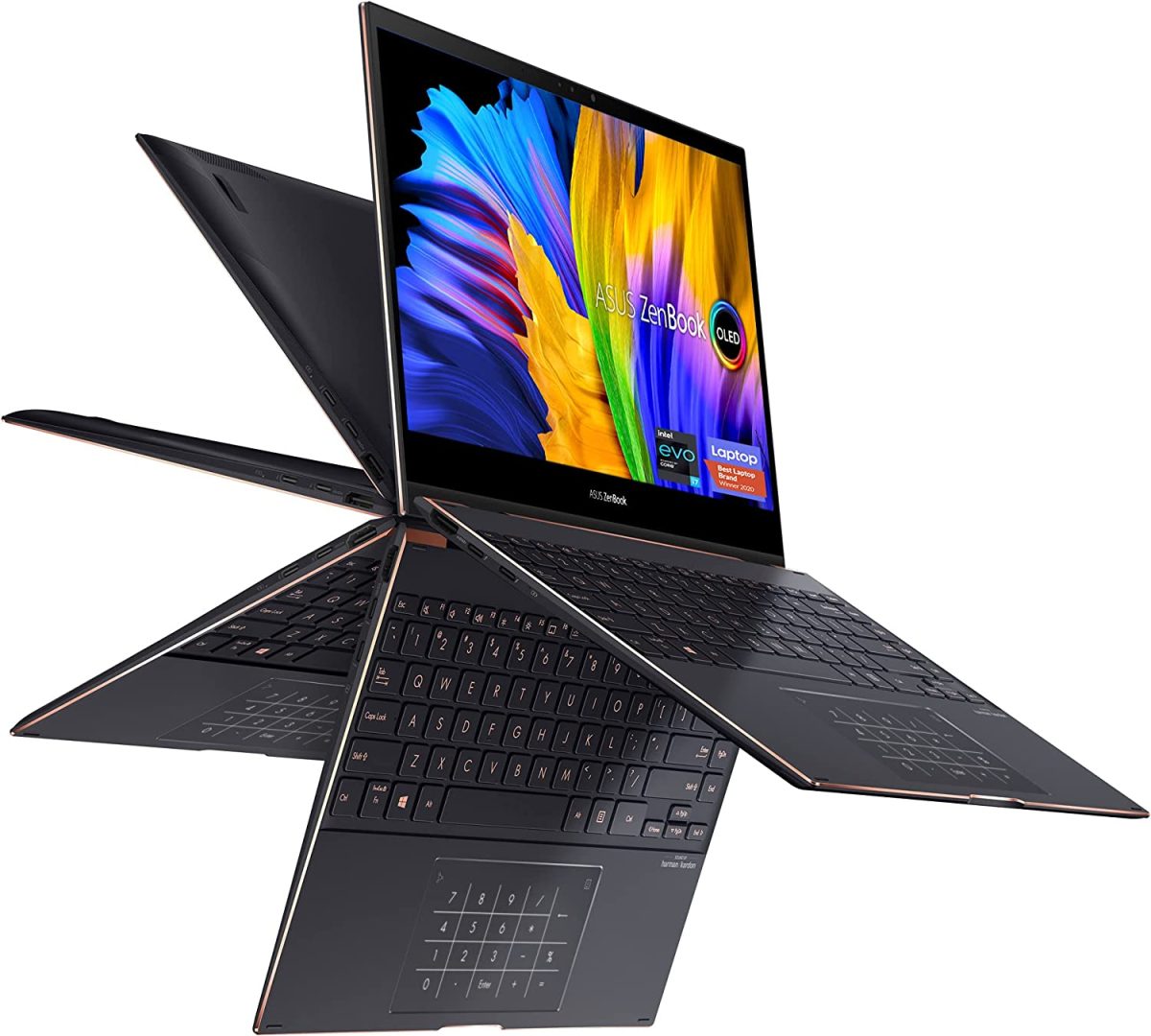 ASUS ZenBook 14 Flip OLED Laptop, 3K OLED Touch, AMD RYZEN 9-5900HX 16GB RAM, 1TB SSD, – Image 1