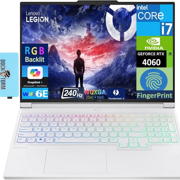 Legion 7i Gen 9 Intel (16″) with RTX™ 4070 - Glacier White 240Hz IPS WQXGA Display (Intel i7-14700HX, GeForce RTX 4060 8GB, 32GB DDR5, 1TB SSD