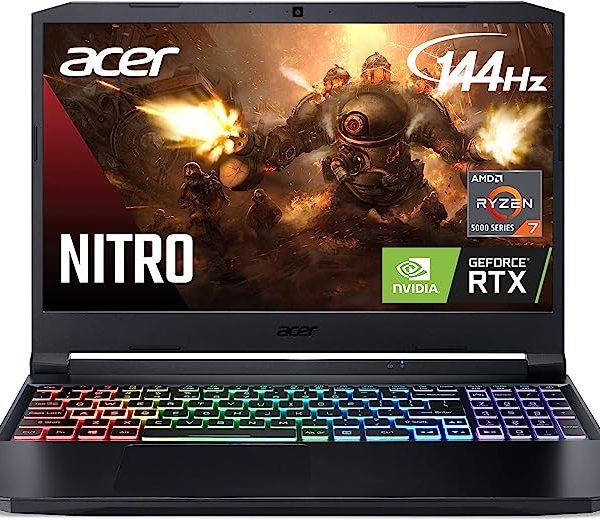 Pc Portable Gamer Acer Nitro 5 Gaming Laptop | AMD Ryzen 7 5800H | GeForce RTX 3060GPU |15.6" QHD 144Hz IPS Display | 16 GB DDR5 RAM | 512 PCIe SSD | Killer Wi-Fi 6